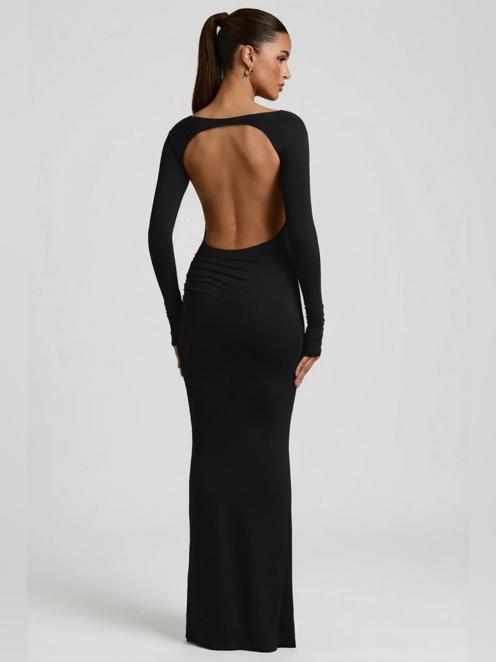oh polly black maxi dress